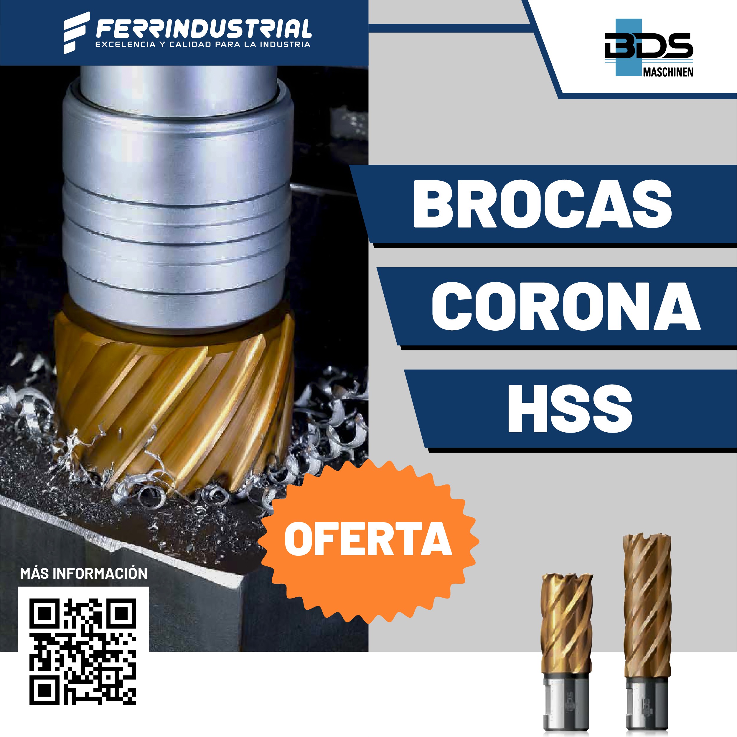 BROCA CORONA TCT DE 38MM X 55MM HKL 038 BDS GERMANY - Ferrindustrial Store